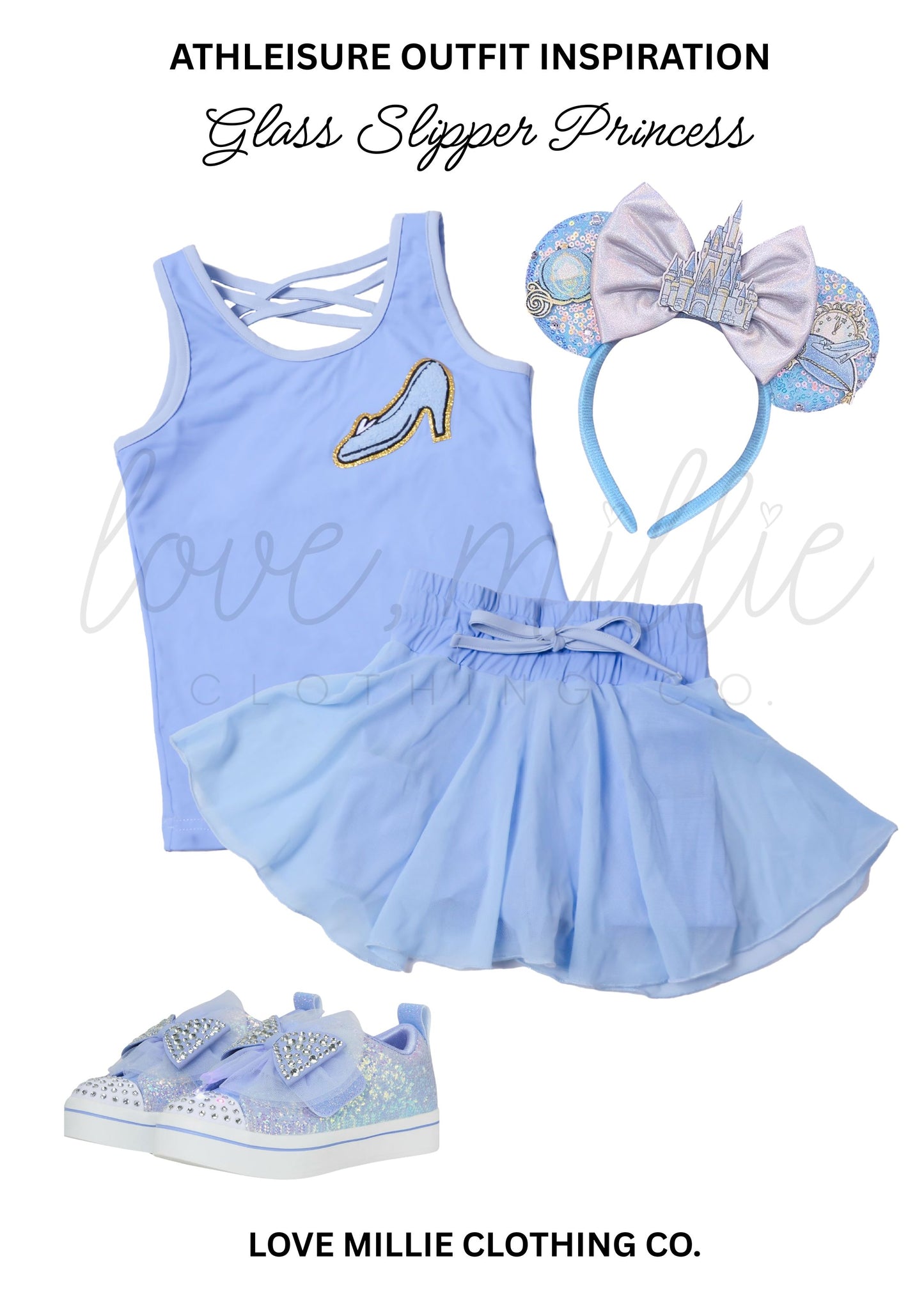 *Pre-Order* Glass Slipper Princess Athleisure Skort Set