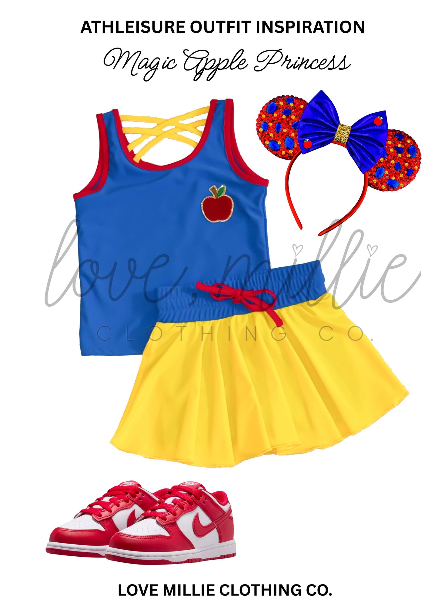*Pre-Order* Magic Apple Princess Athleisure Skort Set