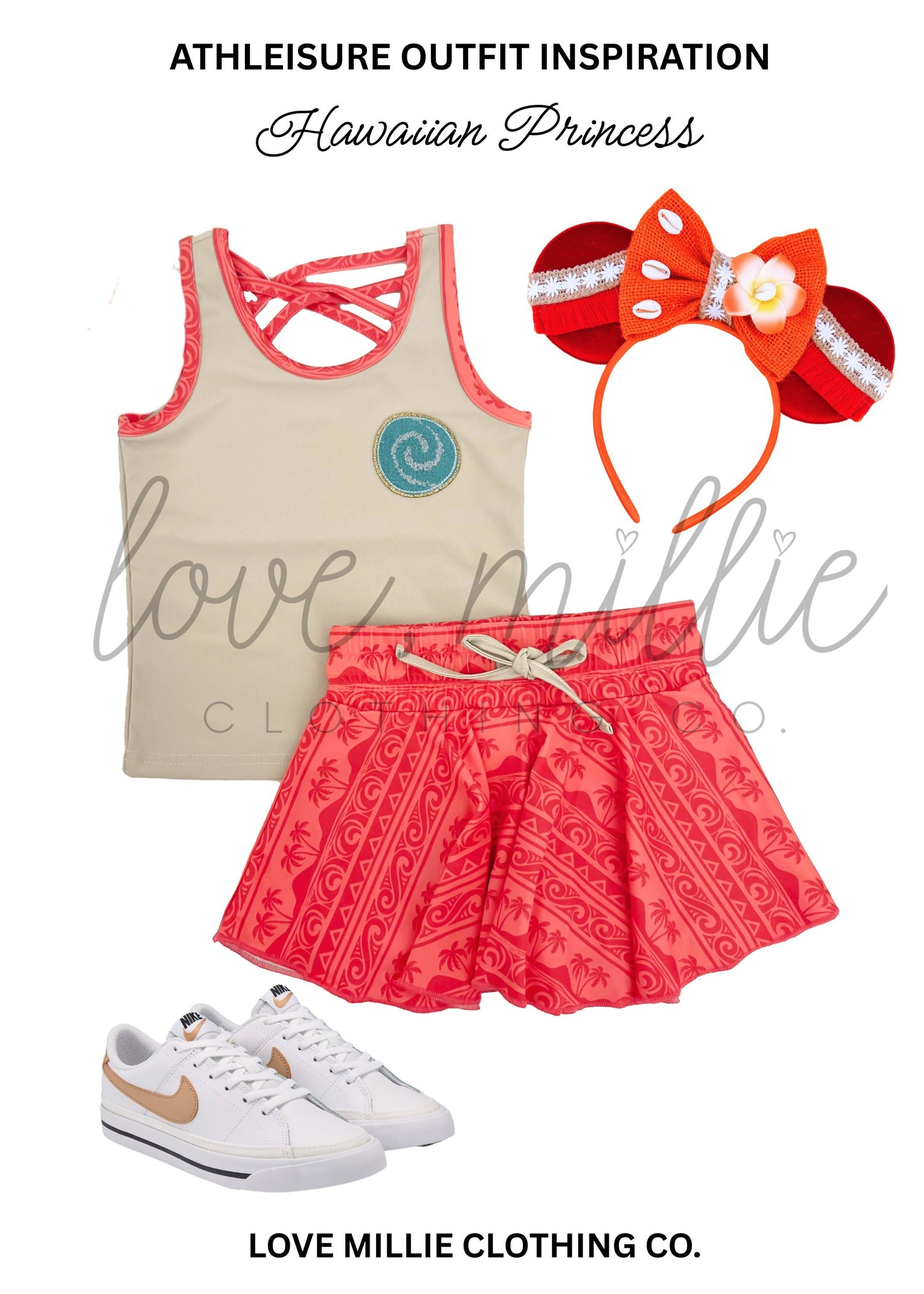 *Pre-Order* Hawaiian Princess Athleisure Skort Set