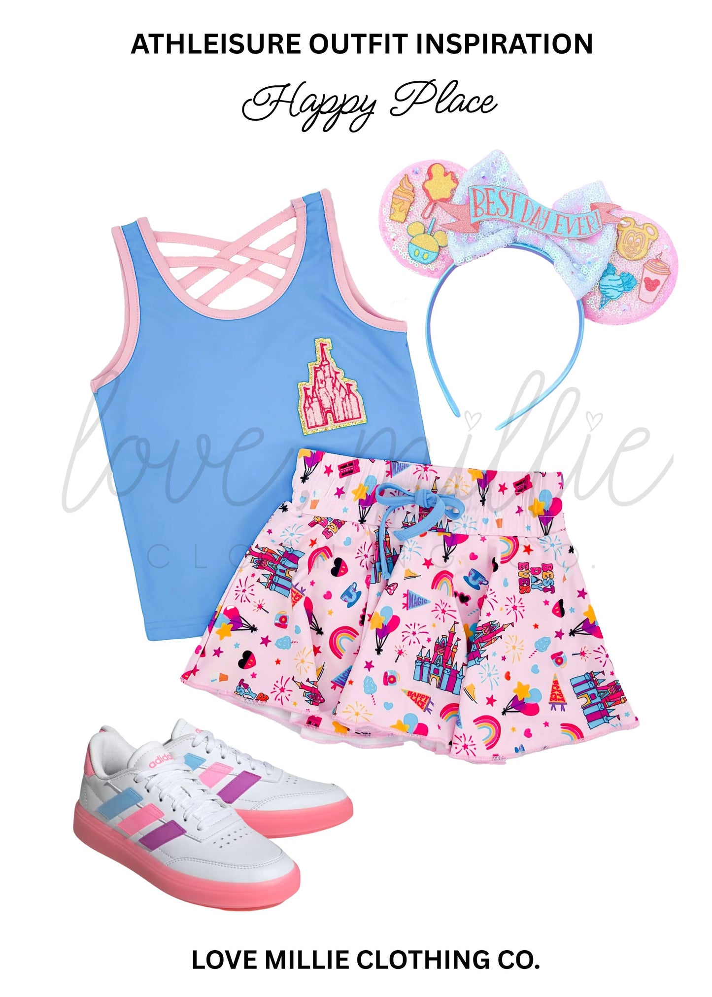 *Pre-Order* Happy Place Athleisure Skort Set