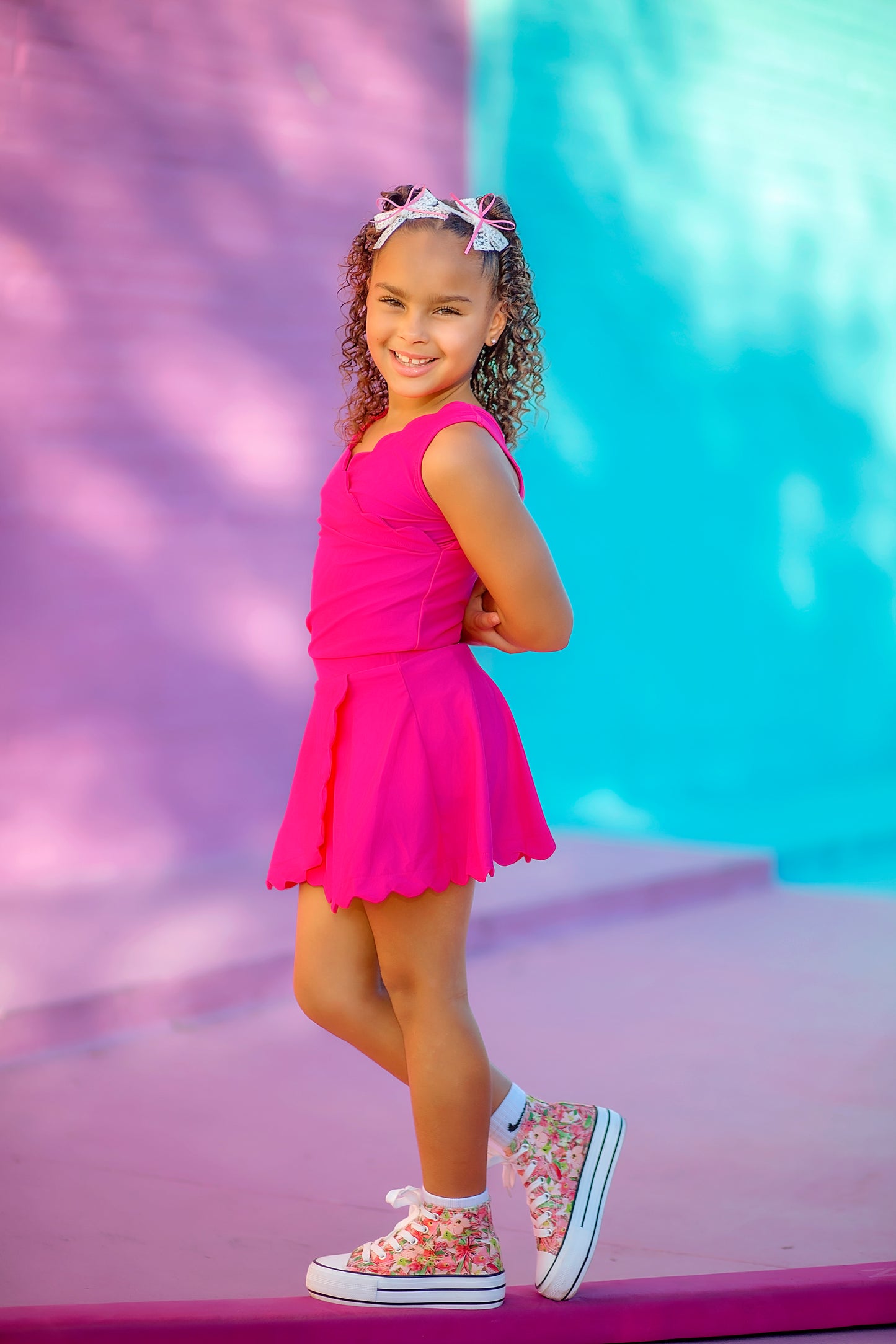 Dreamhouse Pink Athletic Scalloped Tank *Pre-Order*