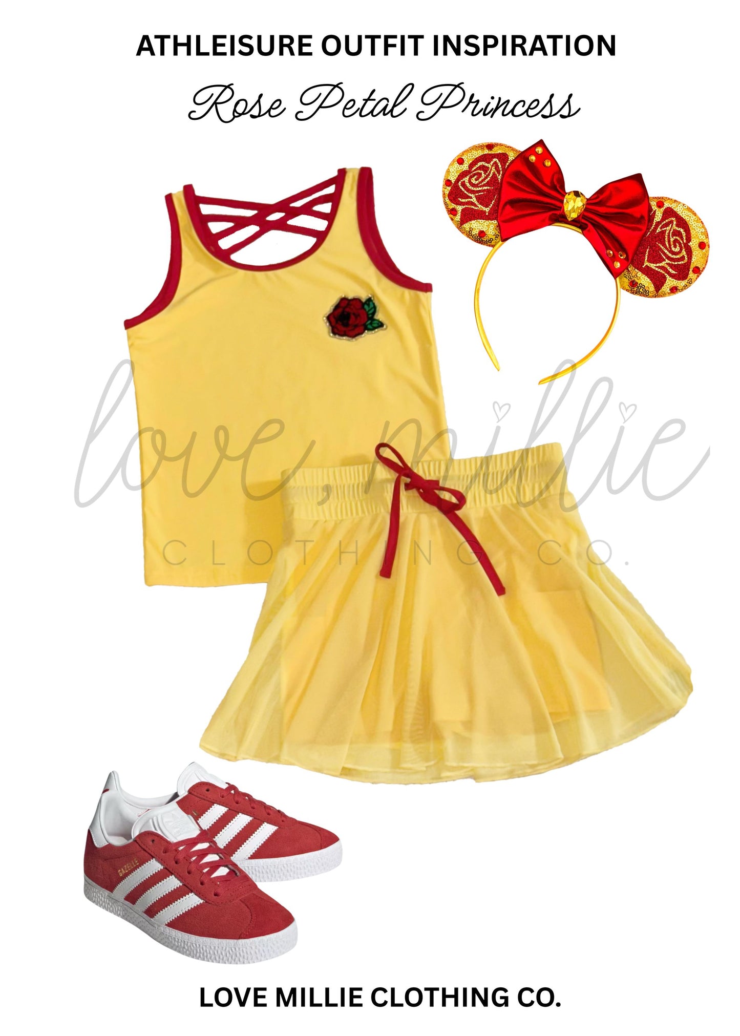 *Pre-Order* Rose Petal Princess Athleisure Skort Set