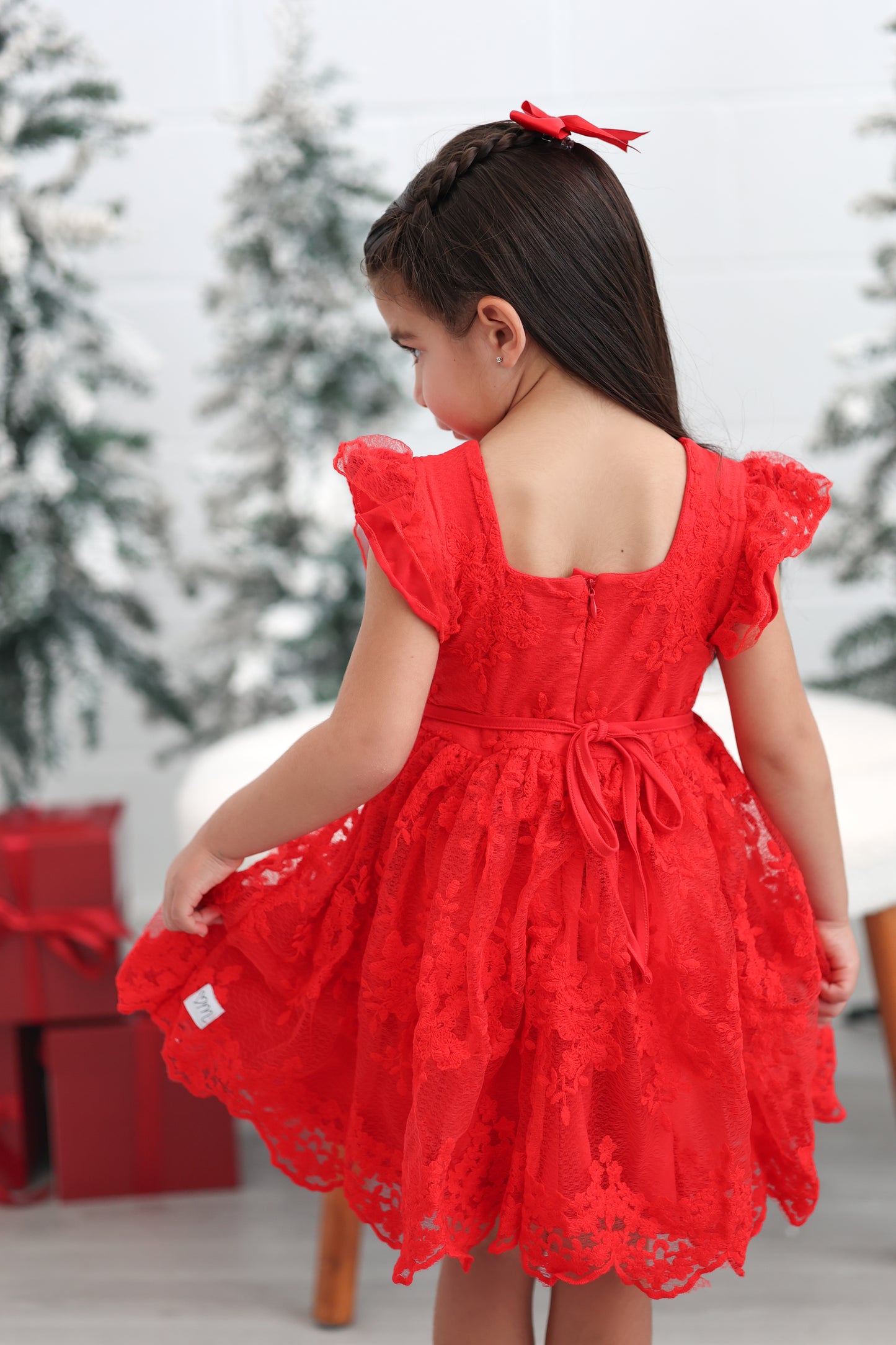 Poinsettia Red Lacey Dress *Pre-Order*