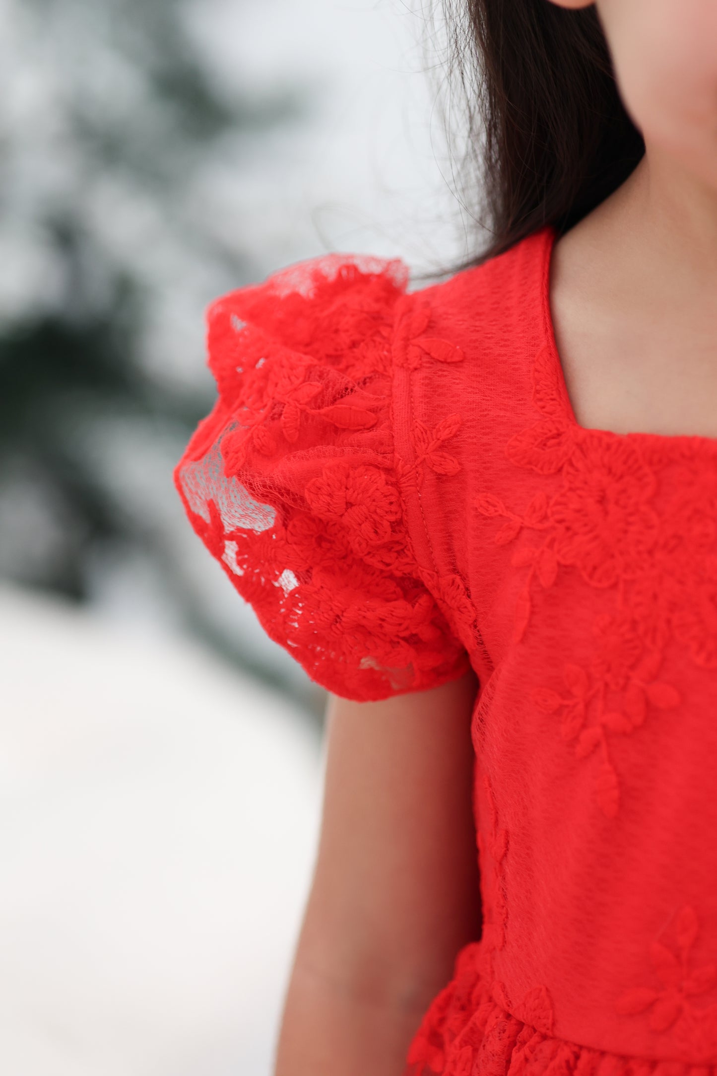 Poinsettia Red Lacey Dress *Pre-Order*