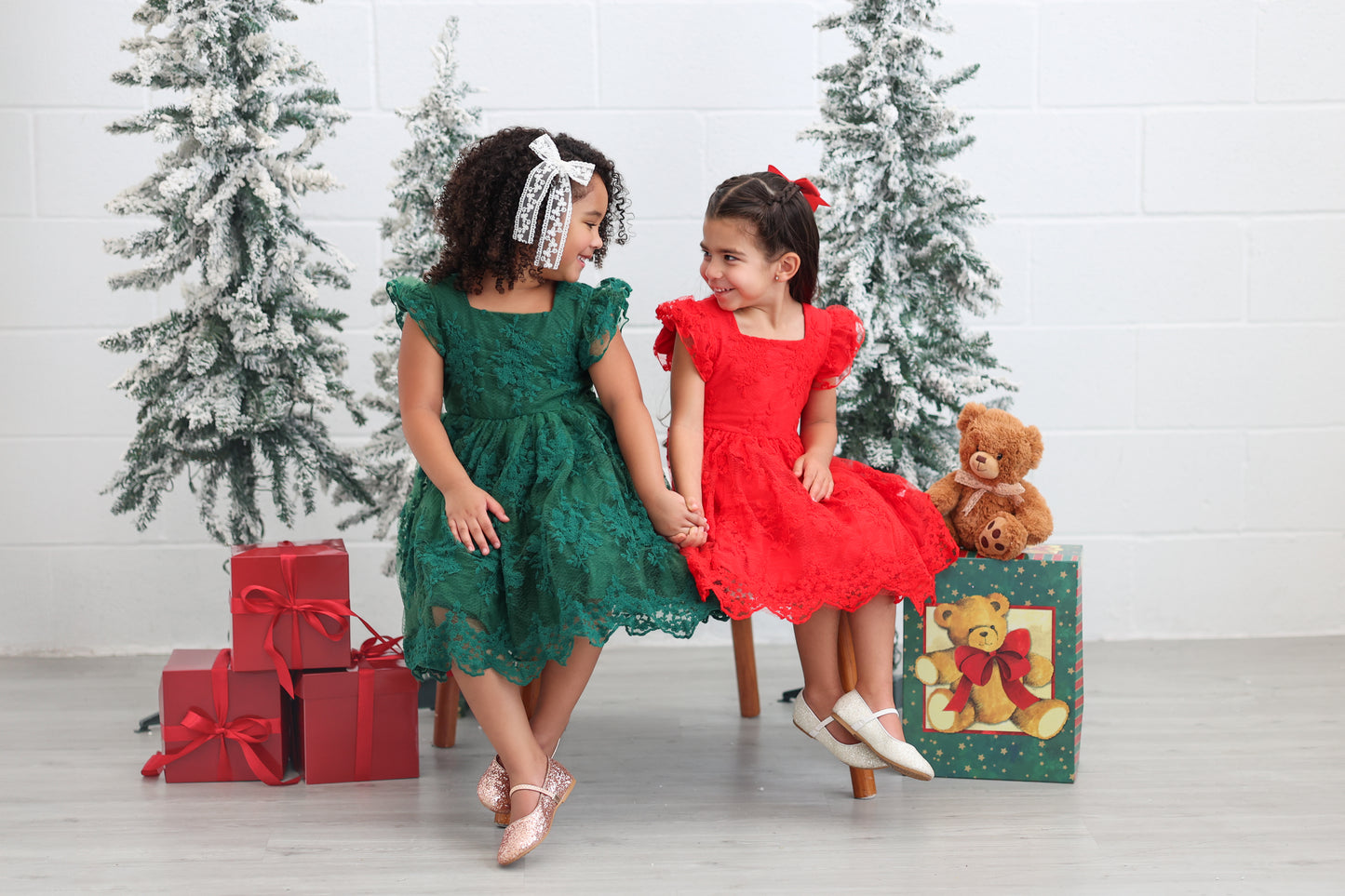 Mistletoe Green Lacey Dress *Pre-Order*