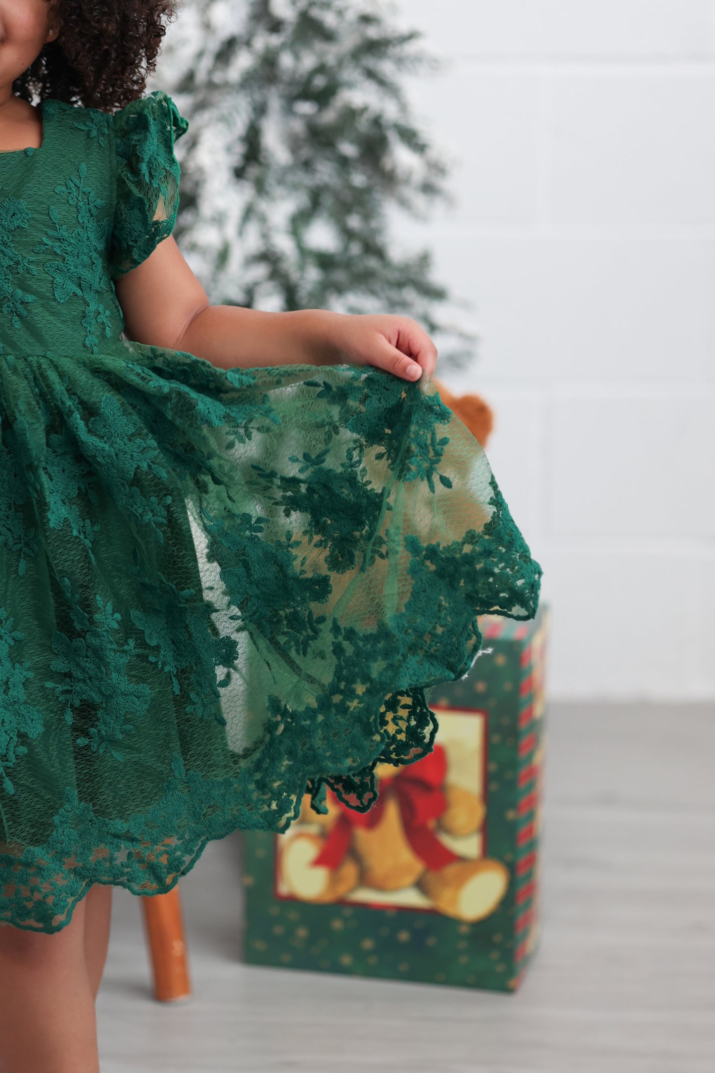 Mistletoe Green Lacey Dress *Pre-Order*