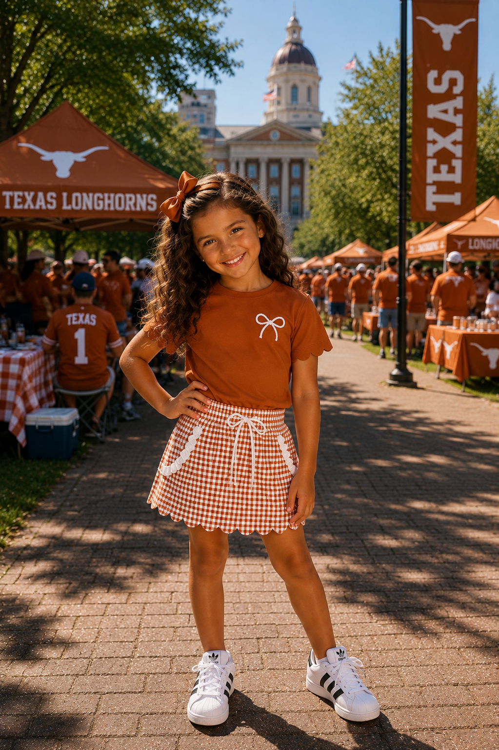 Burnt Orange & White Game Day Isla Skort Set *Pre-Order*