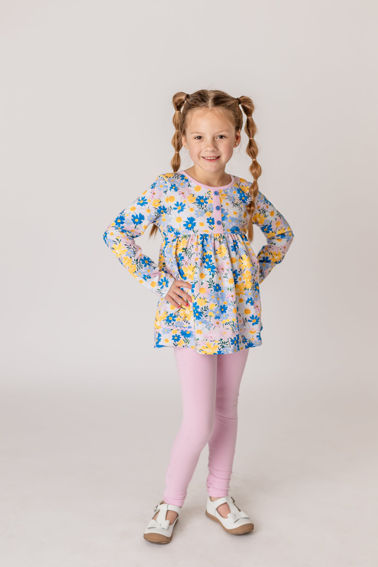 Daisy Pink Long Sleeve Tunic - Love Millie LLC