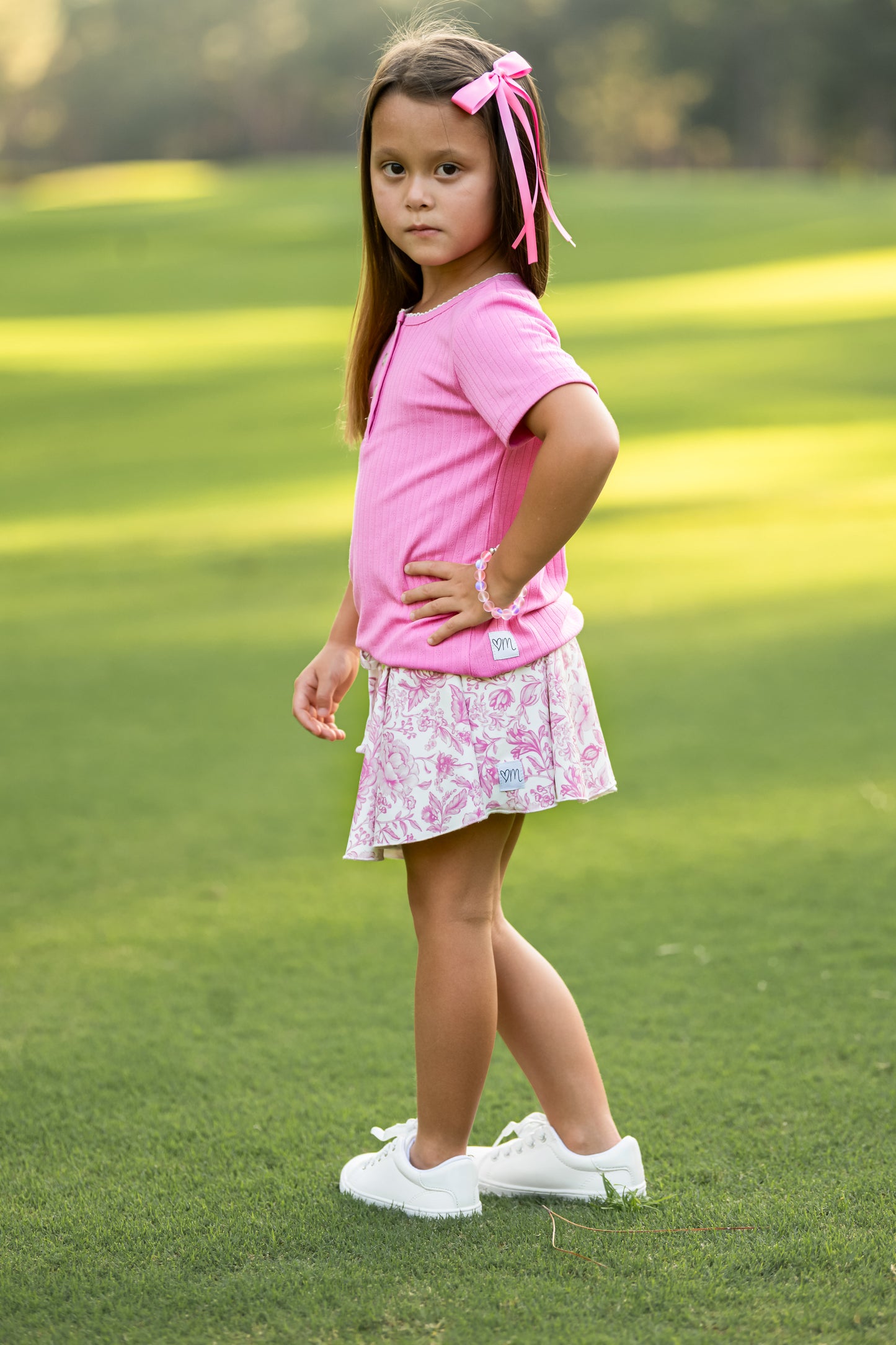 Pink Fancy Floral Athleisure Skort *Pre-Order*