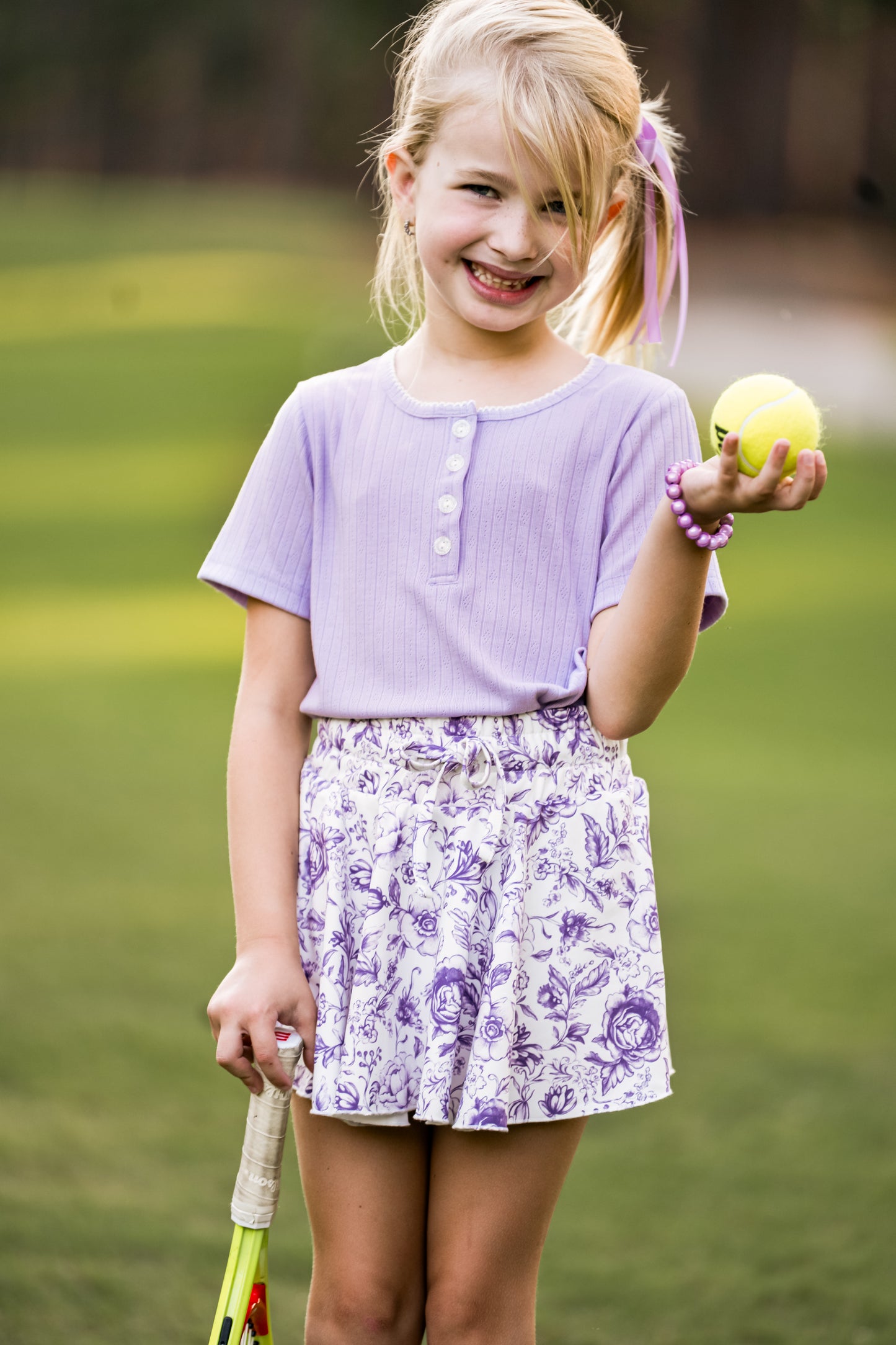 Purple Fancy Floral Athleisure Skort *Pre-Order*