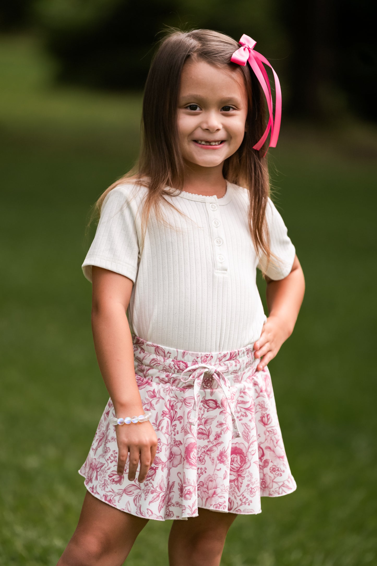 Pink Fancy Floral Athleisure Skort *Pre-Order*