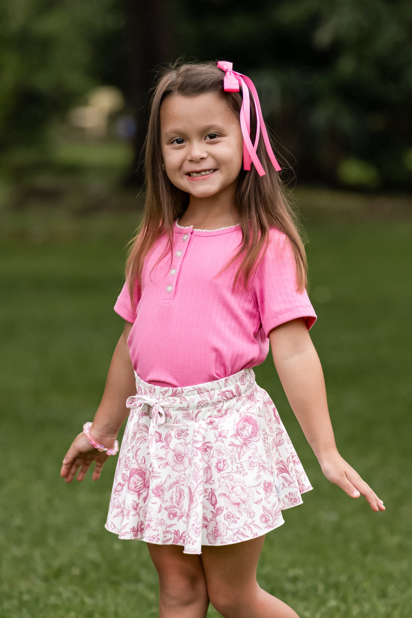Pink Fancy Floral Athleisure Skort *Pre-Order*