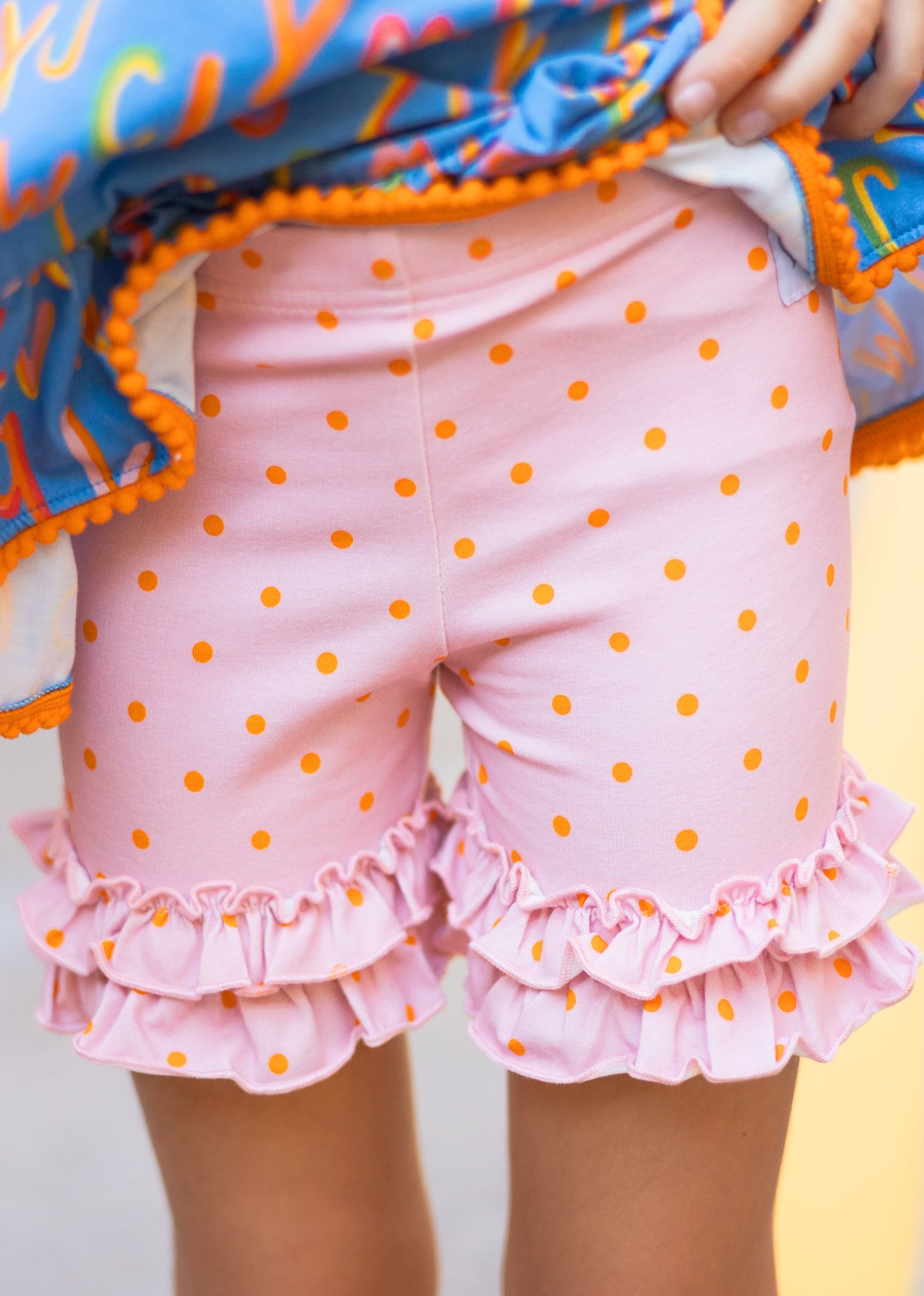Polka Dot Pink Ruffle Shorts