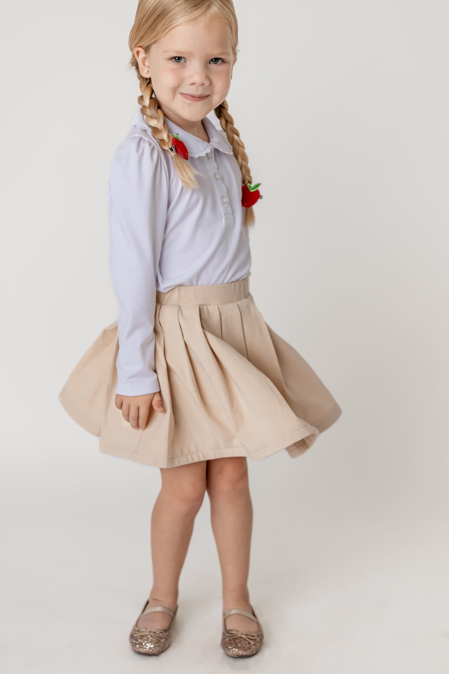 Khaki Pleated Skort