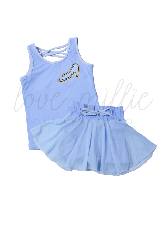 *Pre-Order* Glass Slipper Princess Athleisure Skort Set