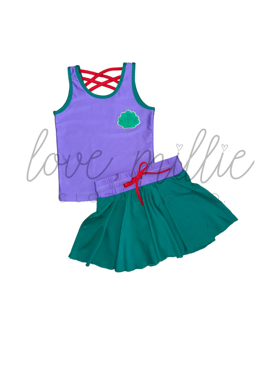 *Pre-Order* Under the Sea Princess Athleisure Skort Set