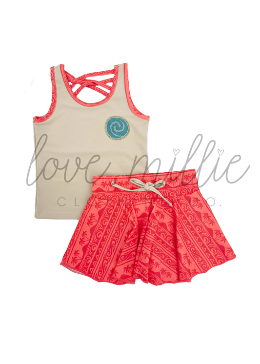 *Pre-Order* Hawaiian Princess Athleisure Skort Set