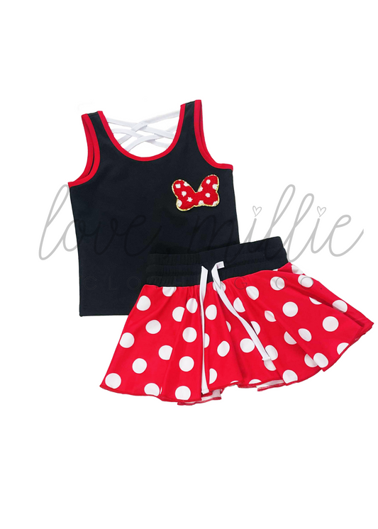 *Pre-Order* Polk-a-Dot Mouse Athleisure Skort Set