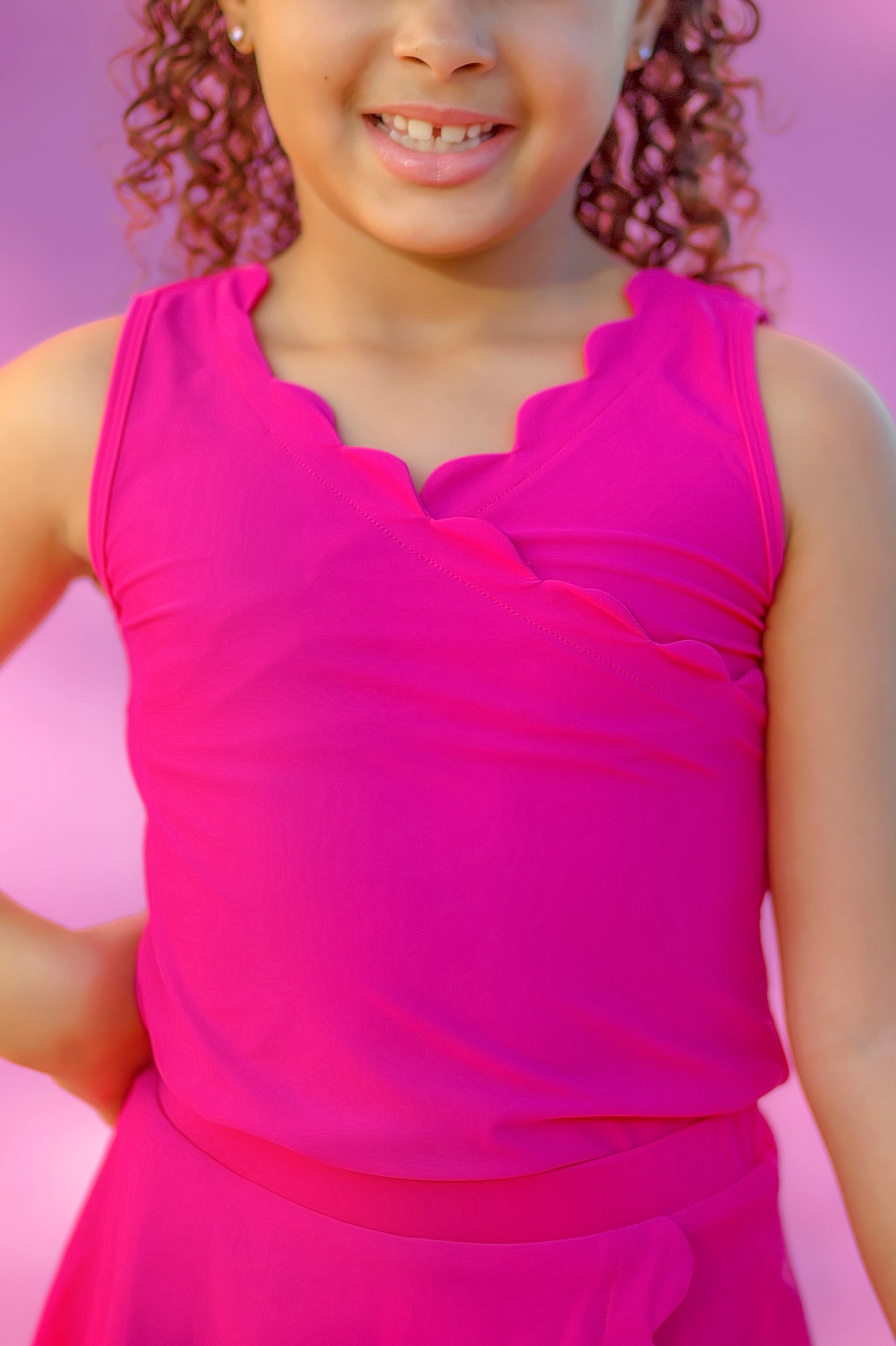 Dreamhouse Pink Athletic Scalloped Tank *Pre-Order*
