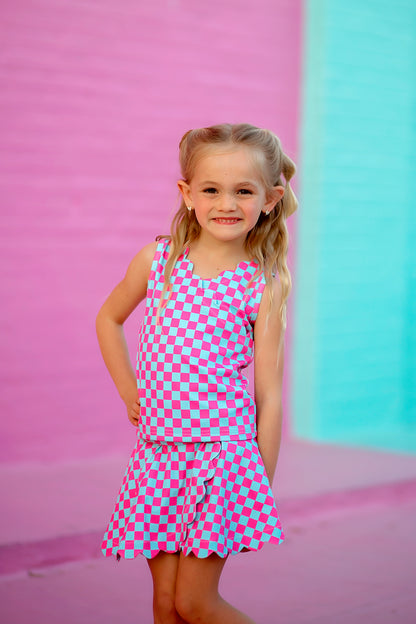 Poolside Tiles Scalloped Athletic Skort *Pre-Order*
