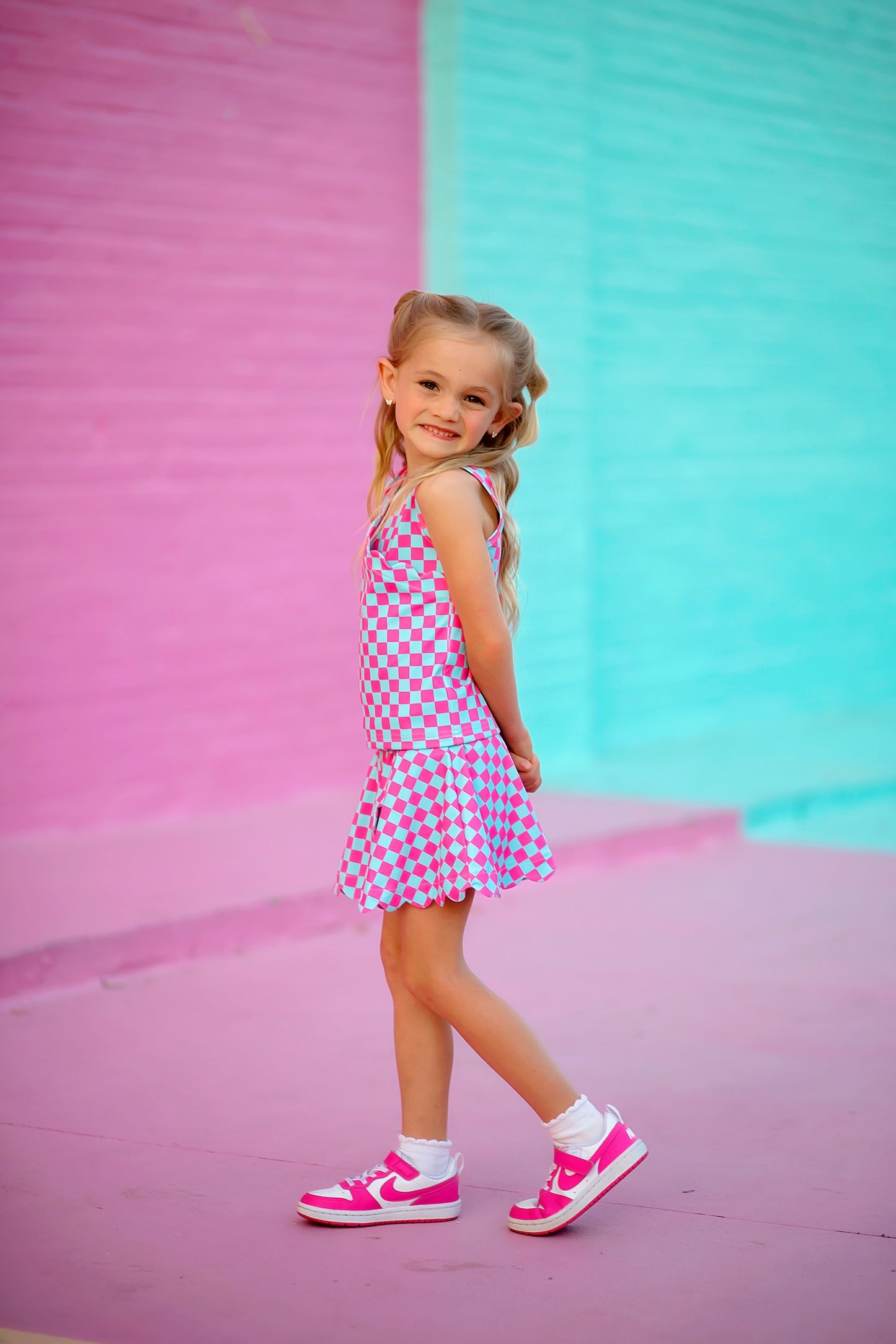 Poolside Tiles Athletic Scalloped Tank *Pre-Order*