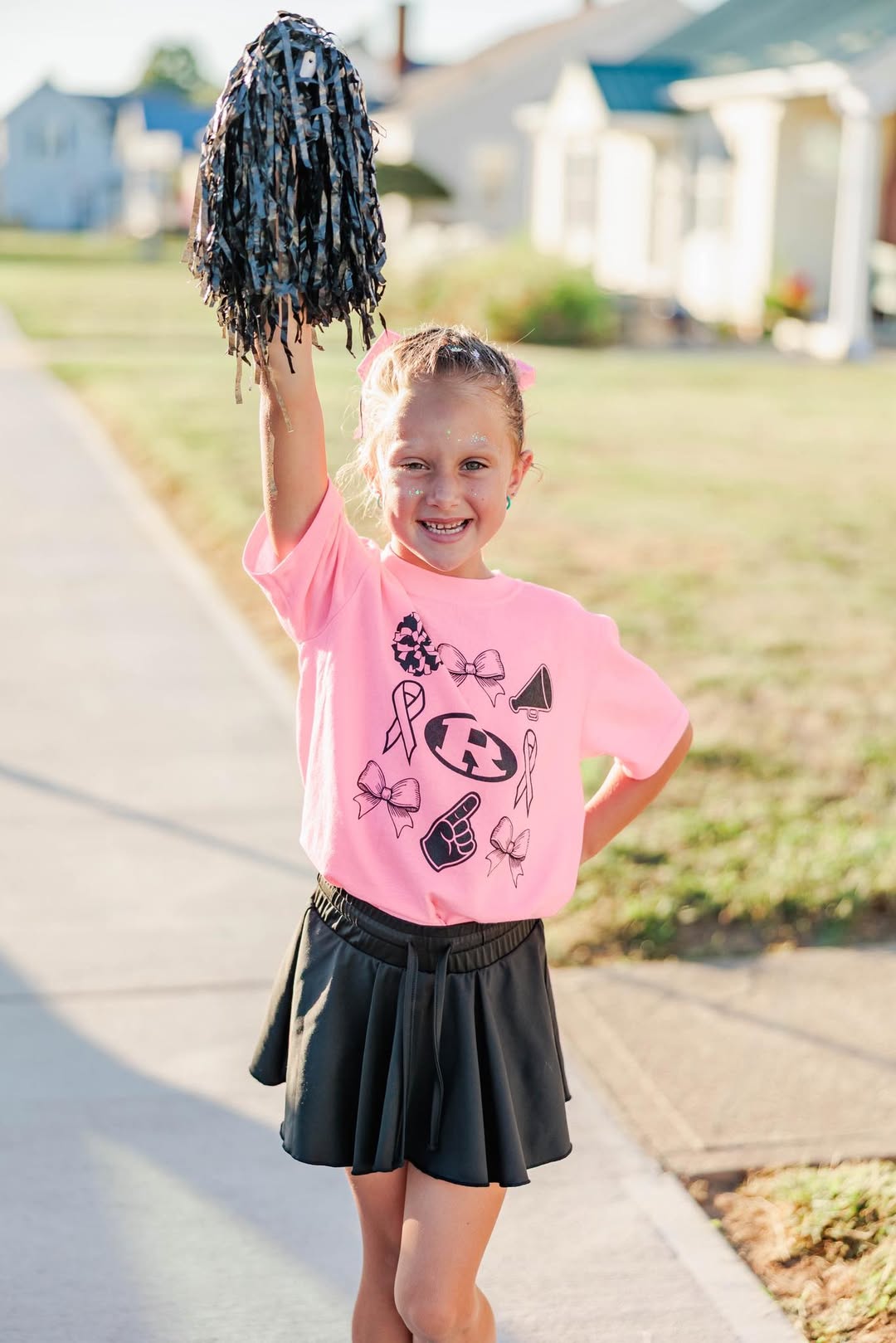 Game Day Black Athleisure Skort
