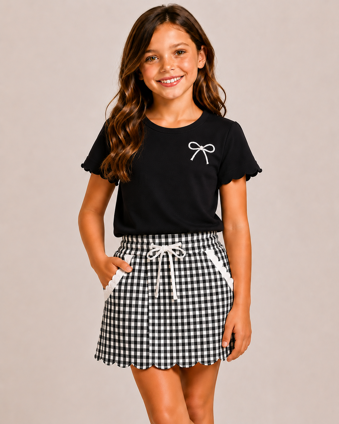 Black & White Game Day Isla Skort Set  *Pre-Order*