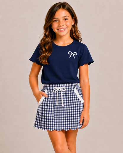 Navy & White Game Day Isla Skort Set  *Pre-Order*