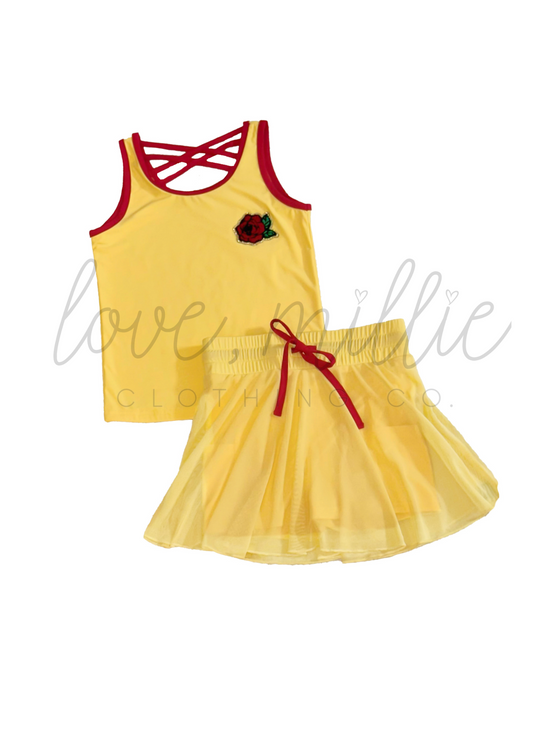 *Pre-Order* Rose Petal Princess Athleisure Skort Set