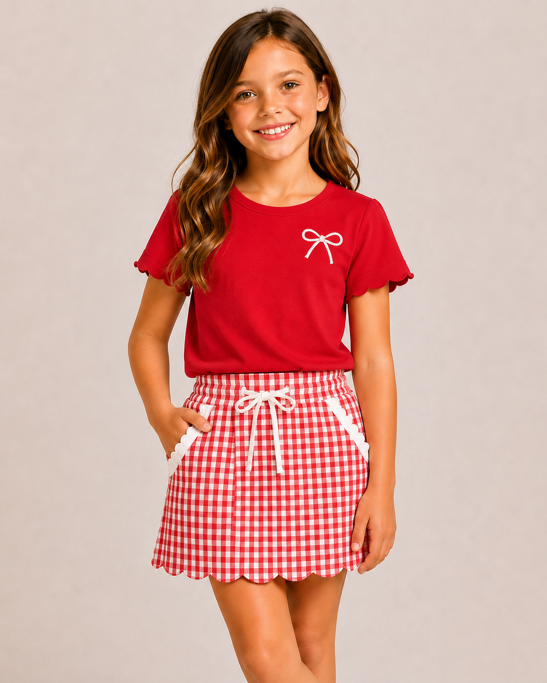 Red & White Game Day Isla Skort Set  *Pre-Order*