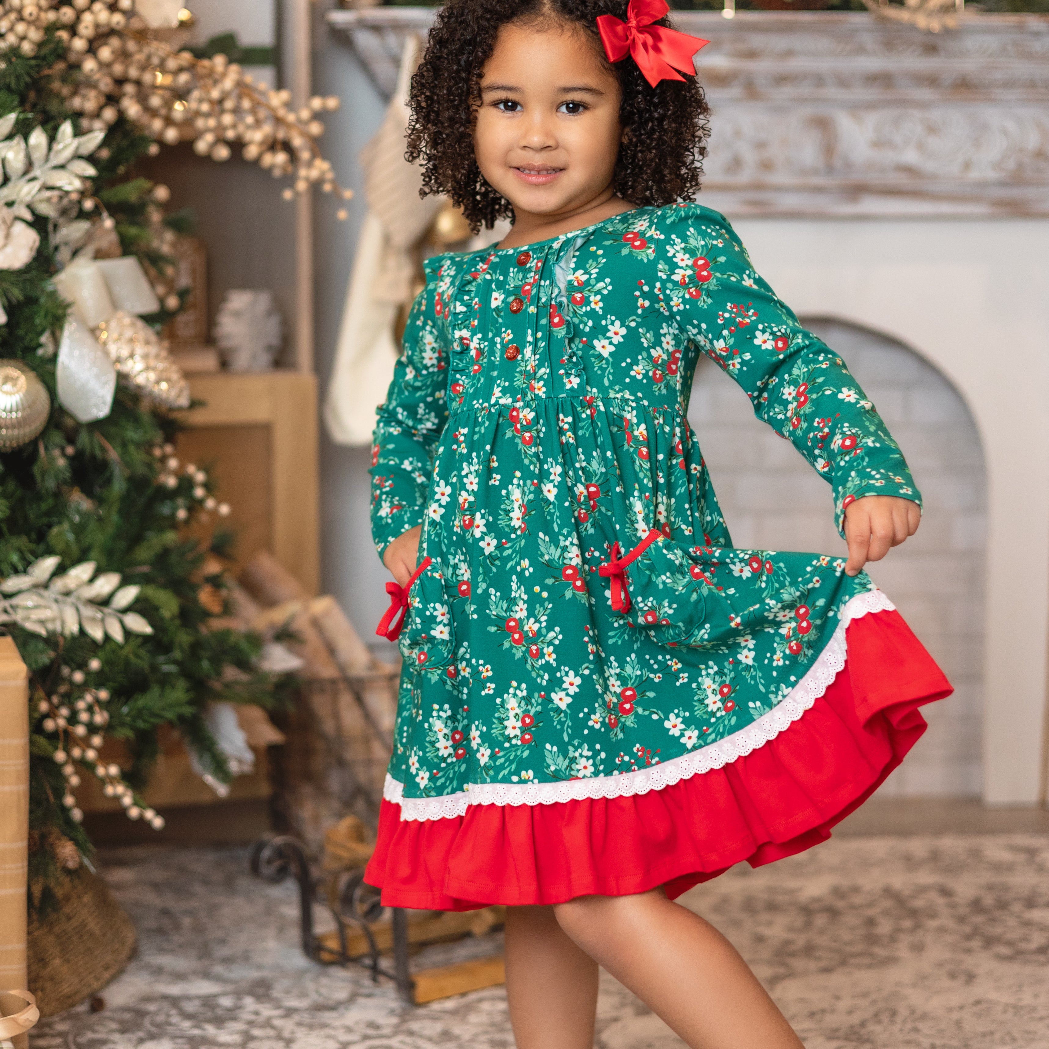 Christmas Berry Madeline Dress - Love Millie LLC