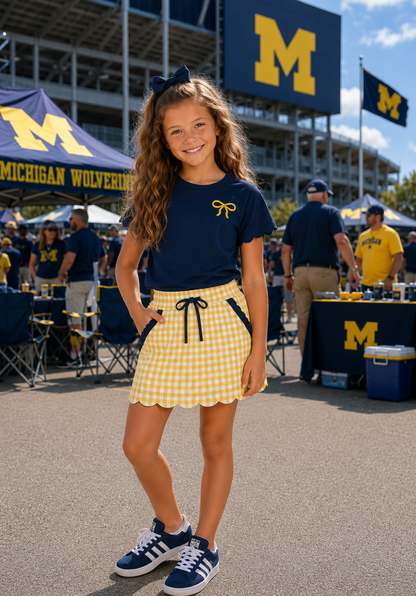 Navy & Yellow Game Day Isla Skort Set  *Pre-Order*