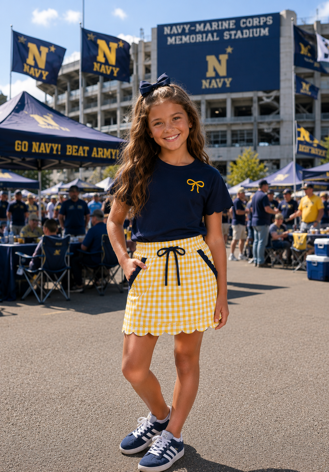 Navy & Yellow Game Day Isla Skort Set  *Pre-Order*