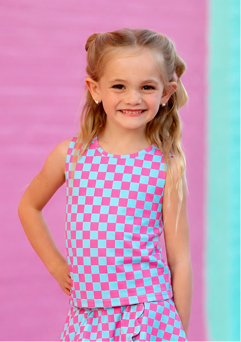 Poolside Tiles Athletic Scalloped Tank *Pre-Order*