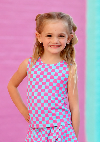 Poolside Tiles Athletic Scalloped Tank *Pre-Order*
