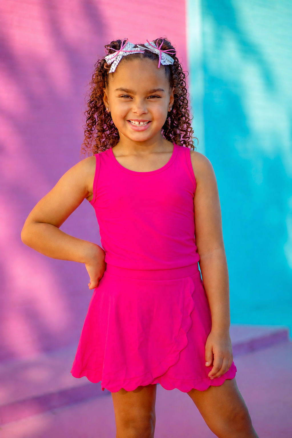 Dreamhouse Pink Scalloped Athletic Skort *Pre-Order*