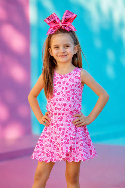 Malibu Blooms Athletic Scalloped Tank *Pre-Order*
