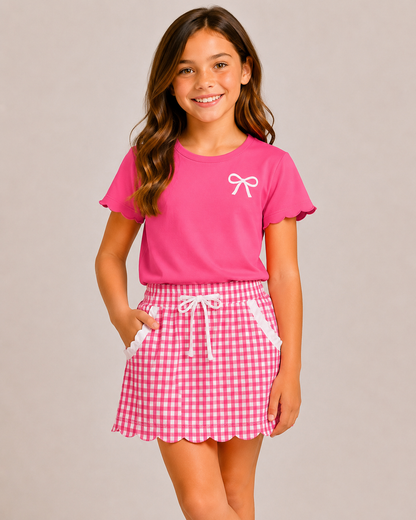 Pink & White Game Day Isla Skort Set  *Pre-Order*