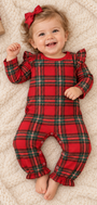 Yuletide Plaid Girls Ruffle Romper *Pre-Order*