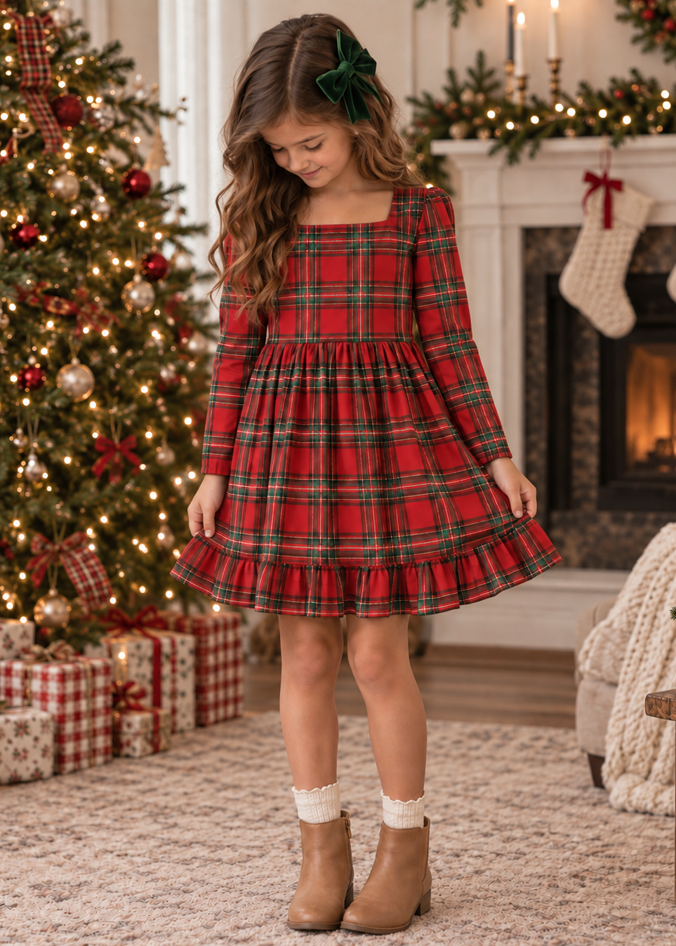 Yuletide Plaid Vivi Dress *Pre-Oder*