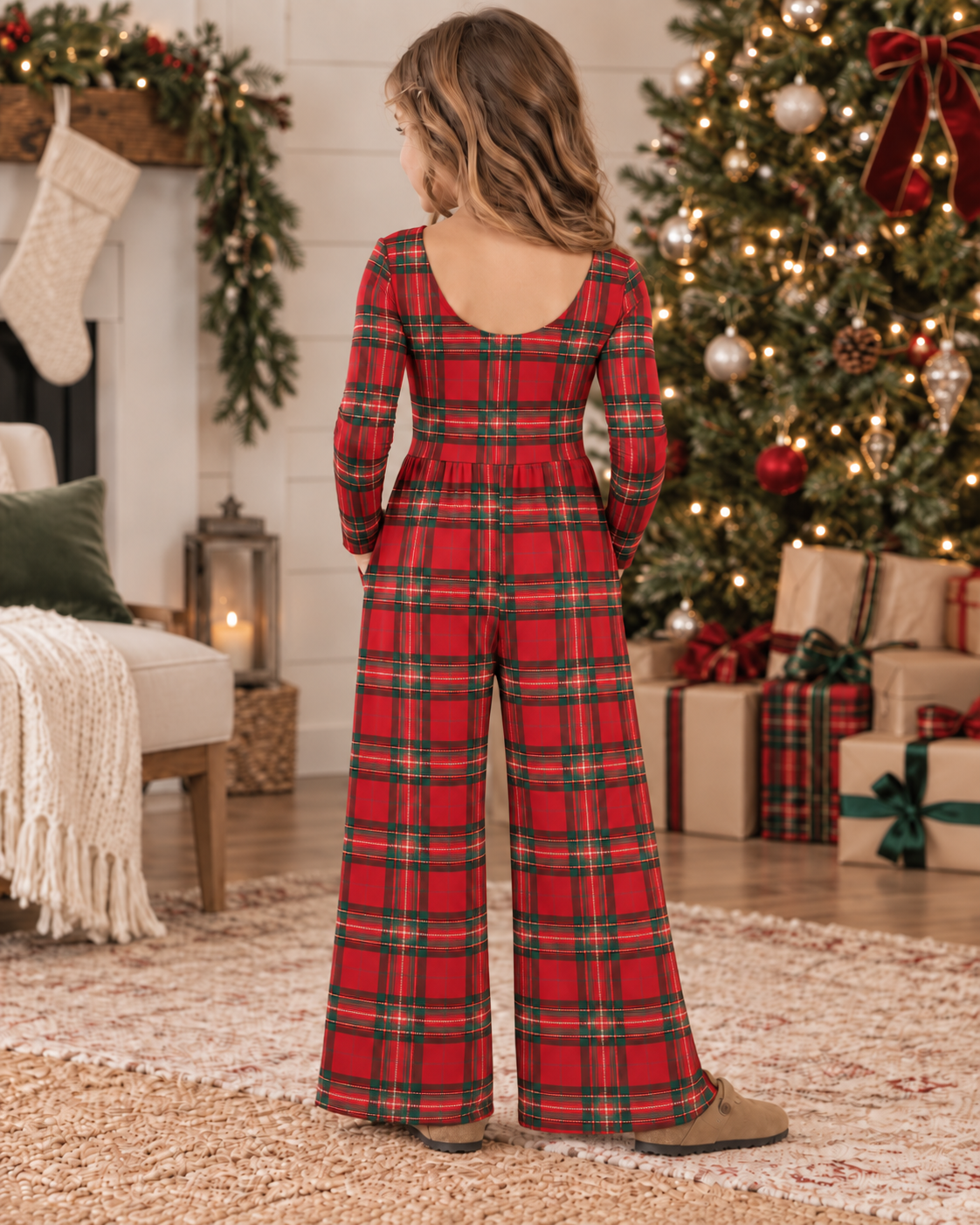 Yuletide Plaid Leggy Romper  *Pre-Order*