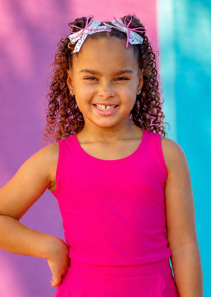 Dreamhouse Pink Athletic Scalloped Tank *Pre-Order*