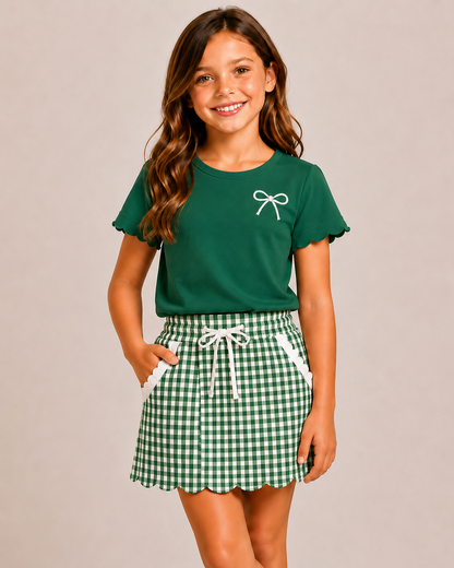 Green & White Game Day Isla Skort Set  *Pre-Order*