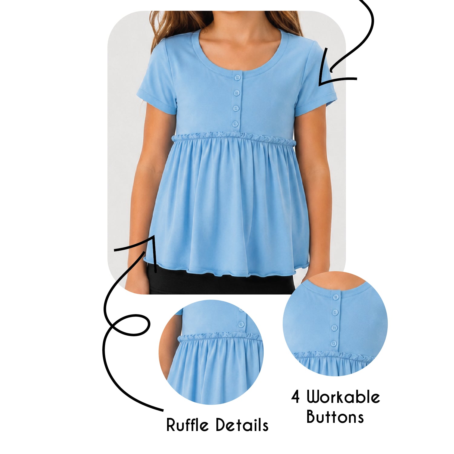 Baby Doll Button Tee *Pre-Order*