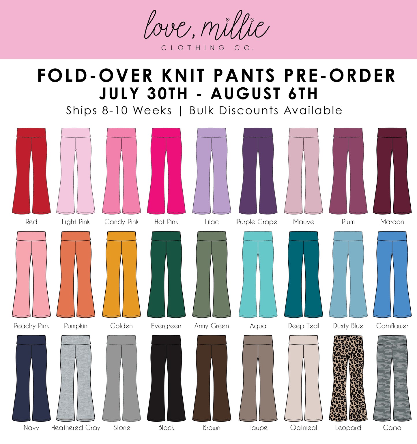 Fold-Over Relaxed Flare Leggings *Pre-Order*