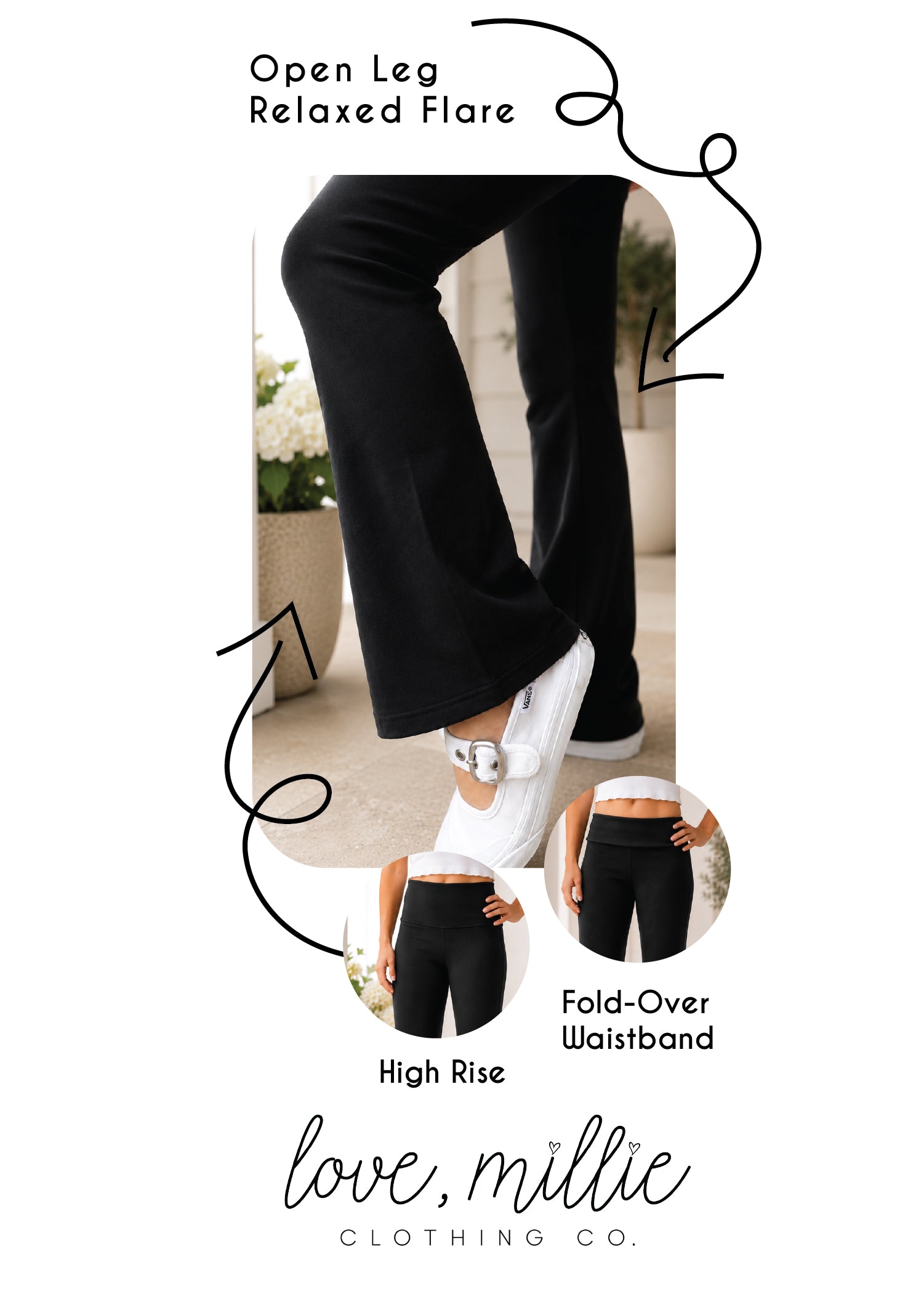 Fold-Over Relaxed Flare Leggings *Pre-Order*