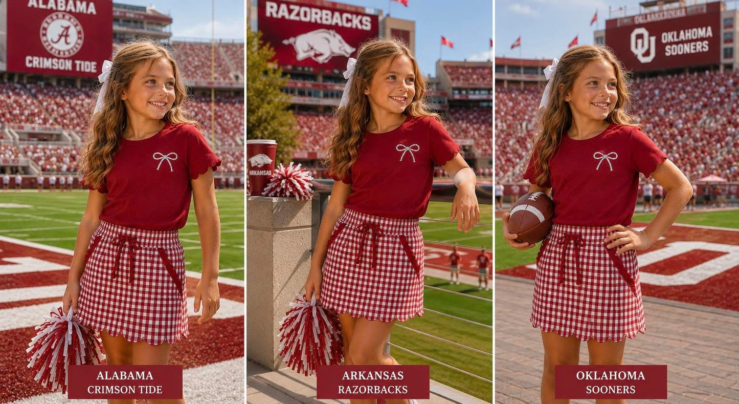 Crimson & White Game Day Isla Skort Set  *Pre-Order*