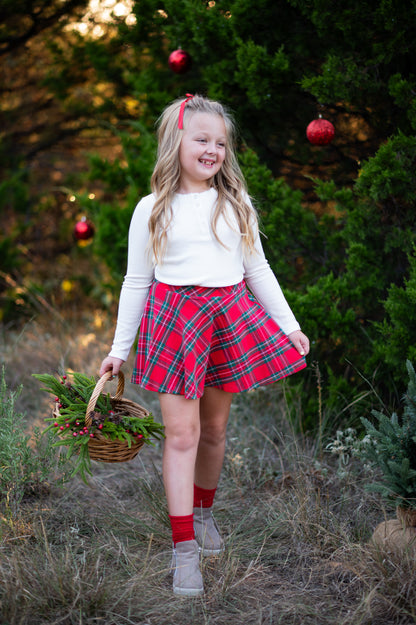 Holiday Plaid Skort