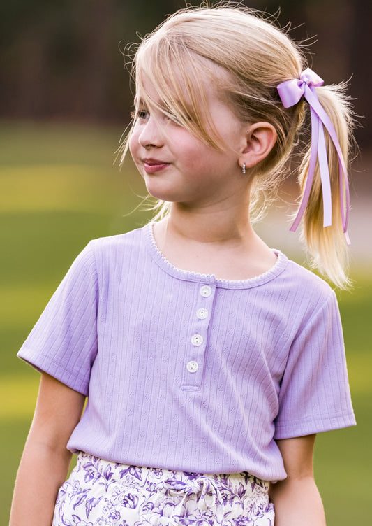 Purple Pointelle Top *Pre-Order*