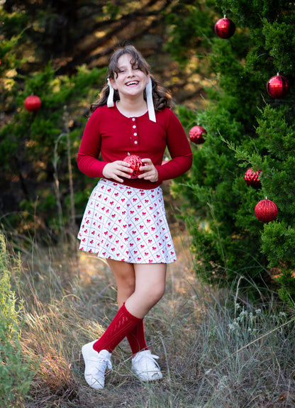 Holly Red Ribbed Sweater Top *Pre-Order*